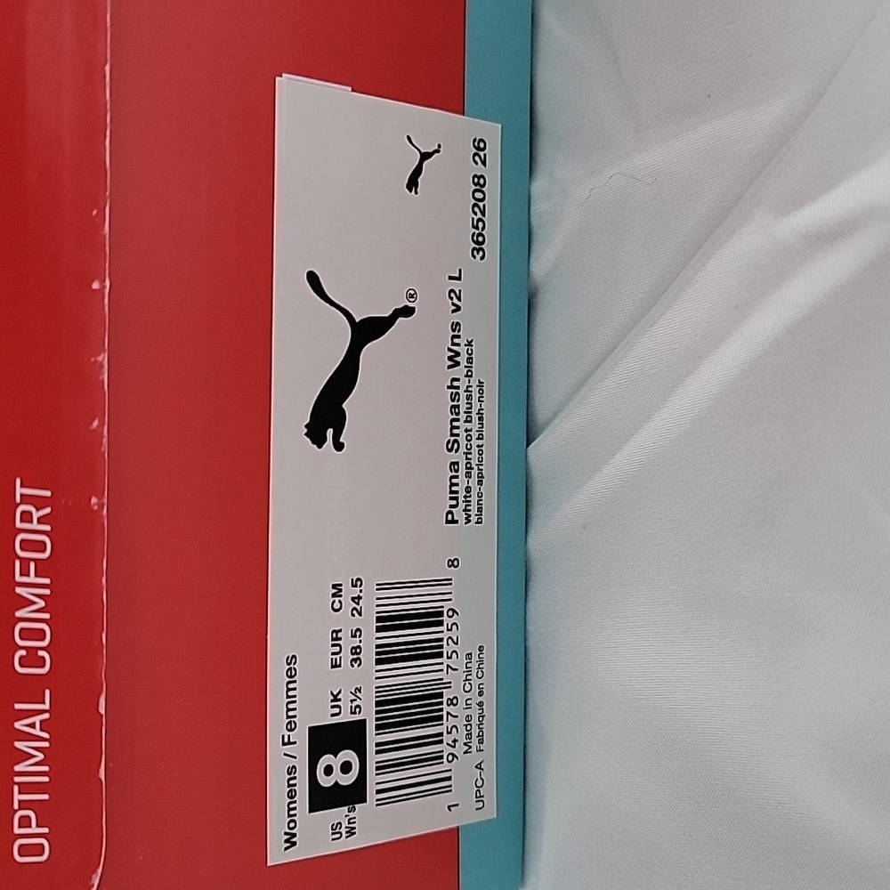 Womens Puma White/Coral Size 8 - Picture 3 of 3